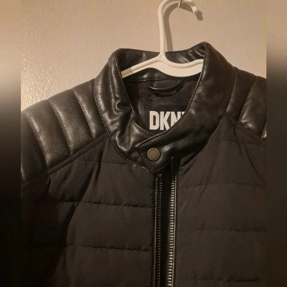 DKNY Mixed Media Quilted Racer Men's Jacket - Picture 4 of 8